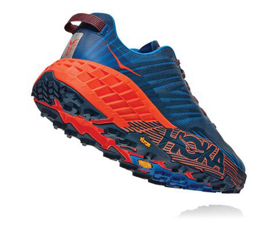 Hoka One One Trailove Tenisky Panske Modre/Červené - Speedgoat 4 - 73615-WVCR